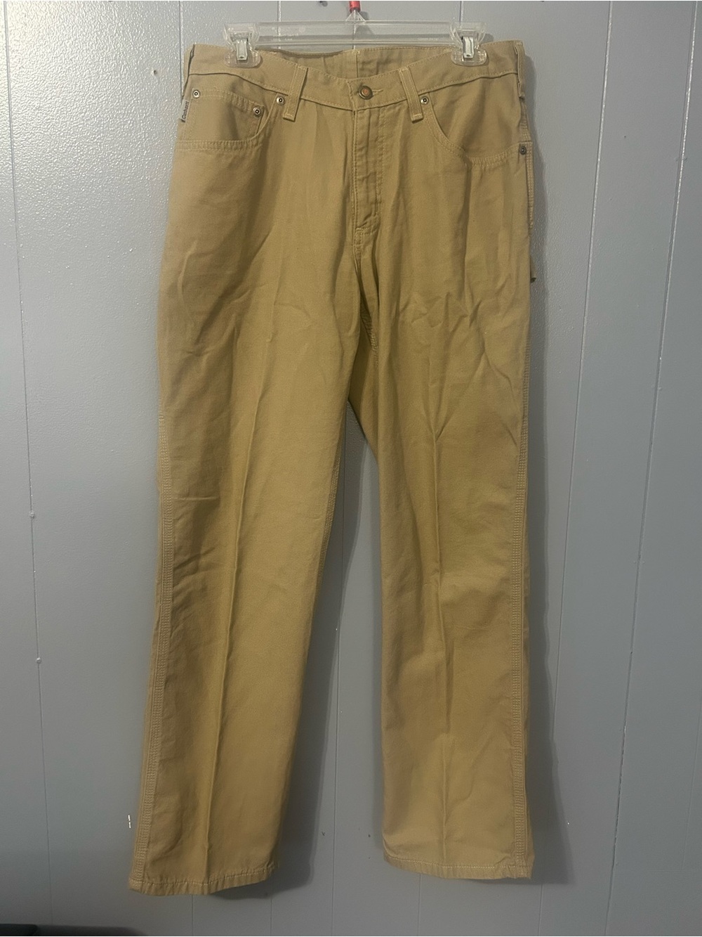 Carhartt Women's Straight-Leg Pants in Tan Canvas